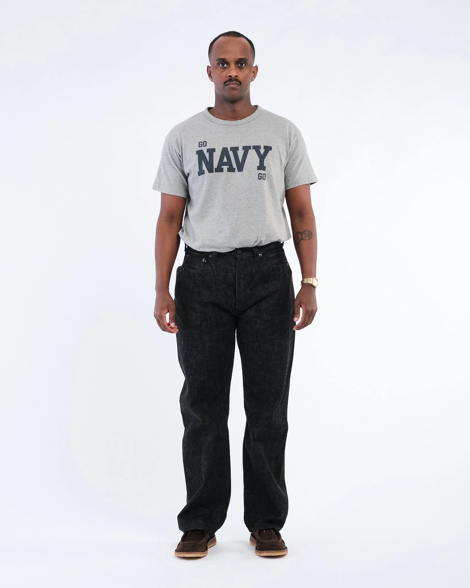 0105BK Wide Black Selvedge Denim – Bild 4