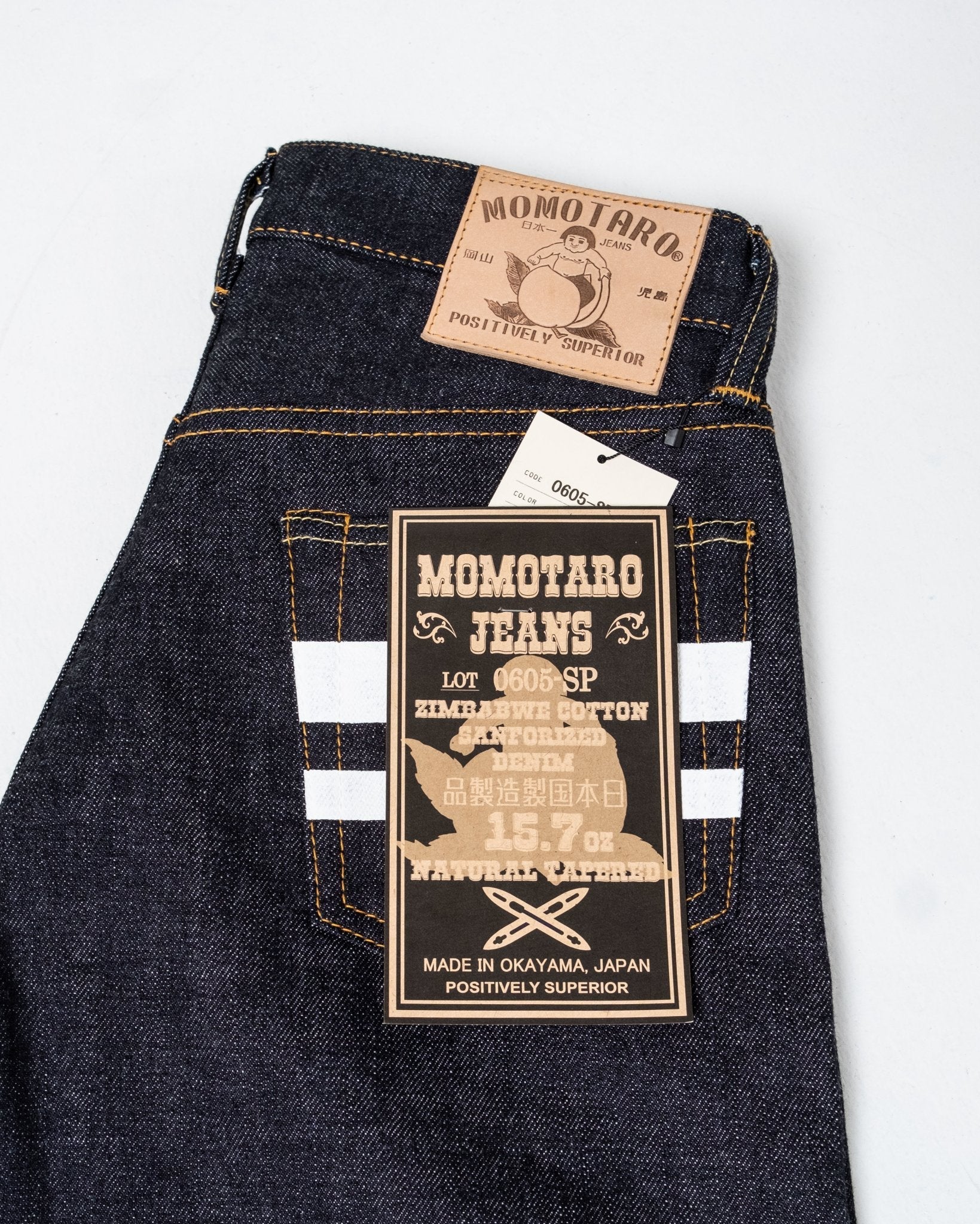 0605-SP 15.7 oz Zimbabwe Cotton GTB Natural Tapered Jeans – Bild 7