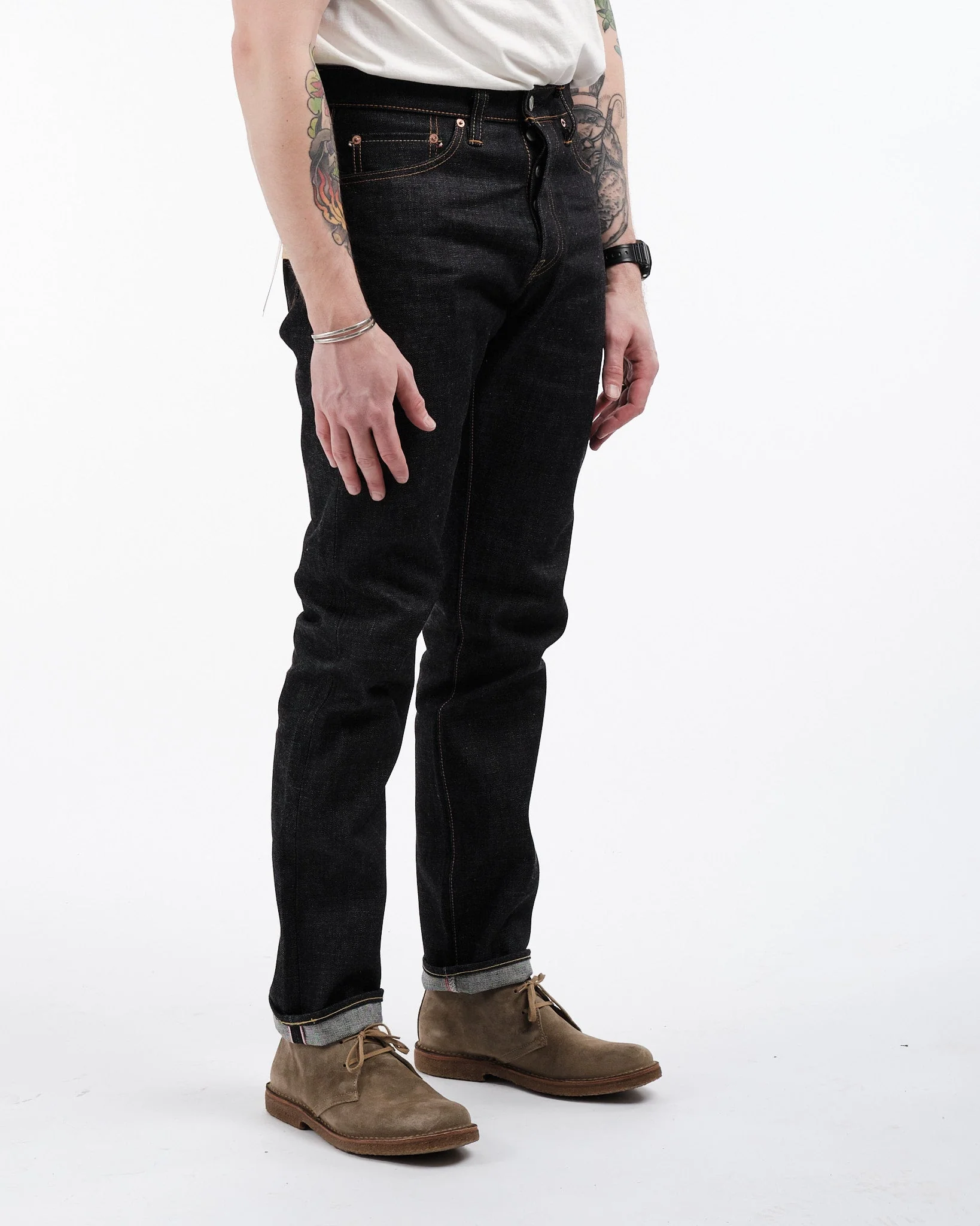0605-SP 15.7 oz Zimbabwe Cotton GTB Natural Tapered Jeans – Bild 2