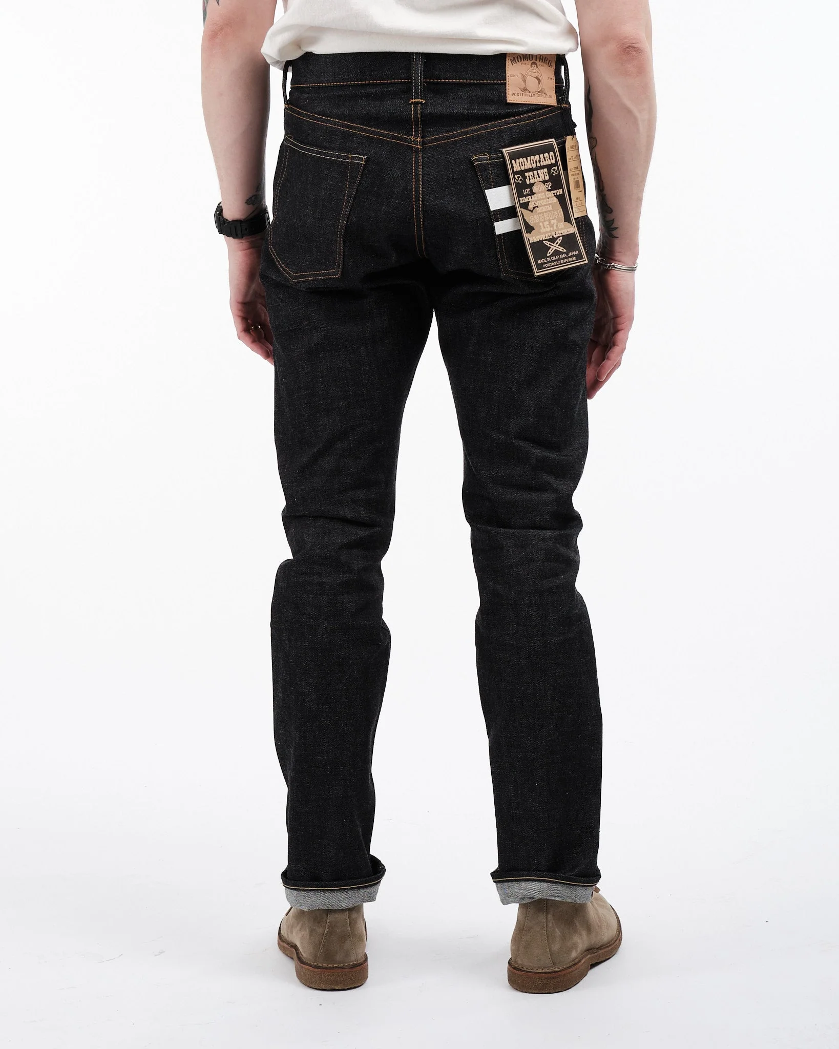 0605-SP 15.7 oz Zimbabwe Cotton GTB Natural Tapered Jeans – Bild 5