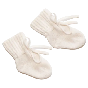 Papa Lobster Mimi Baby-Socken aus 100% Kaschmir – cremeweiß