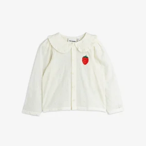 Mini Rodini Bluse mit Erdbeer-Stickerei