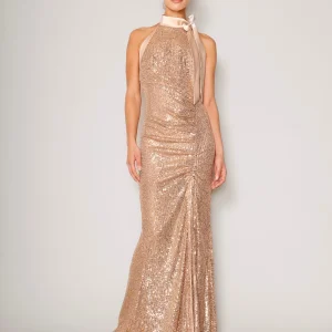 Glow Gold Halterneck Dress