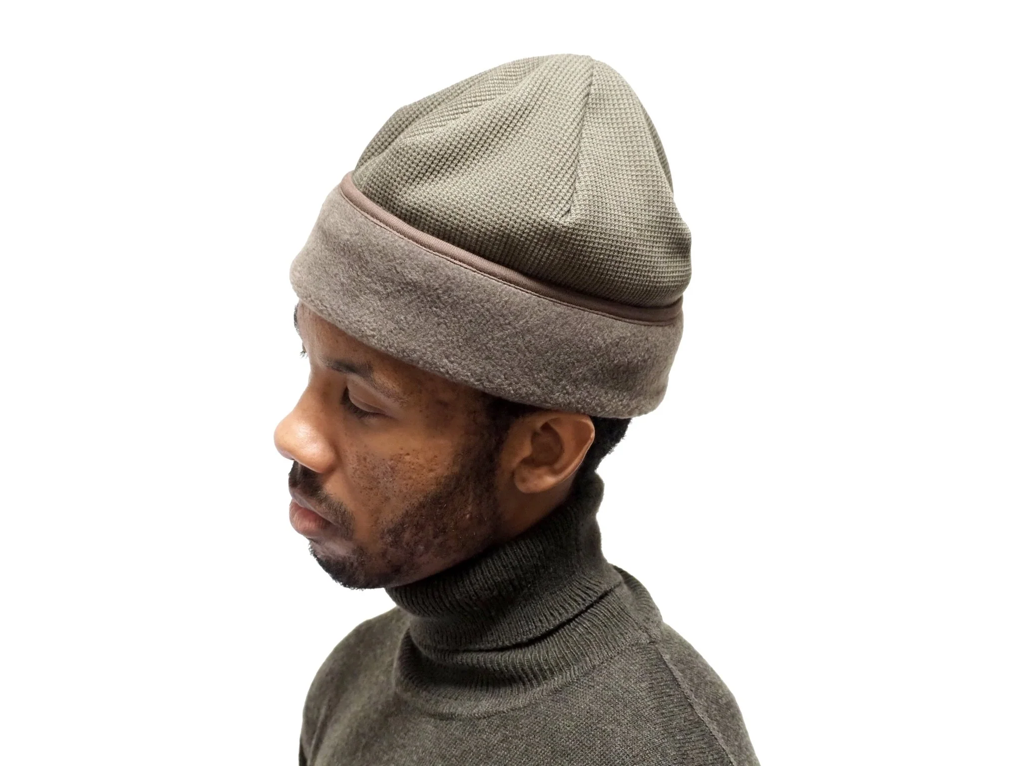 2 Tone Beanie Waffle M Green – Bild 5