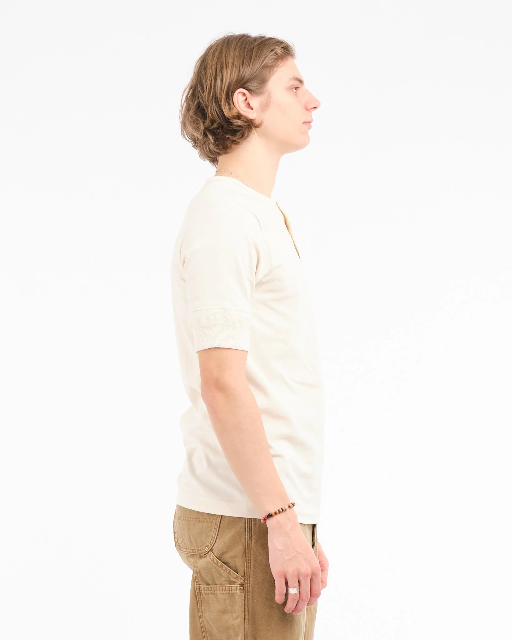 207 Men's Loopwheeled Henley 02 Nature – Bild 6
