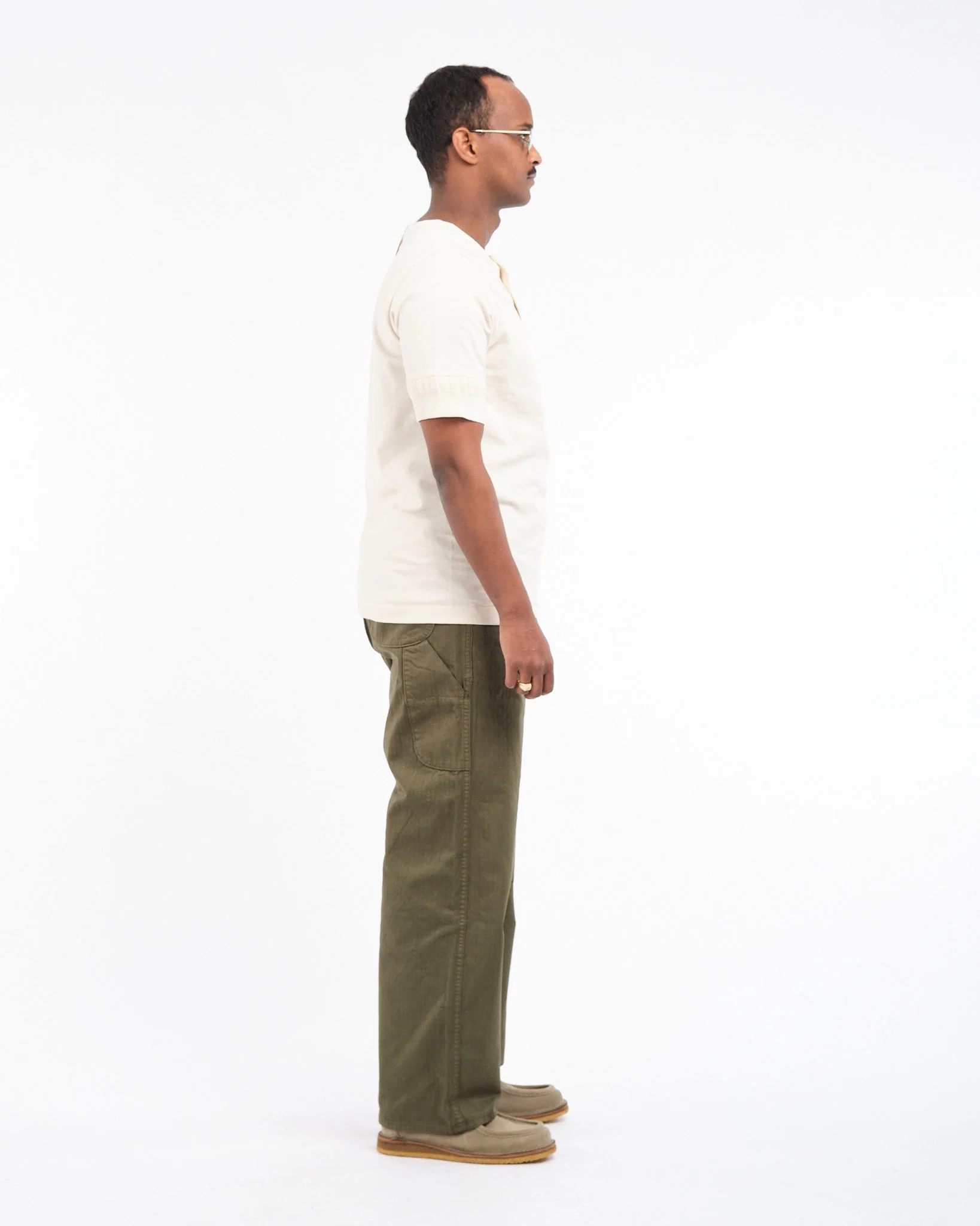 207 Men's Loopwheeled Henley 02 Nature – Bild 9