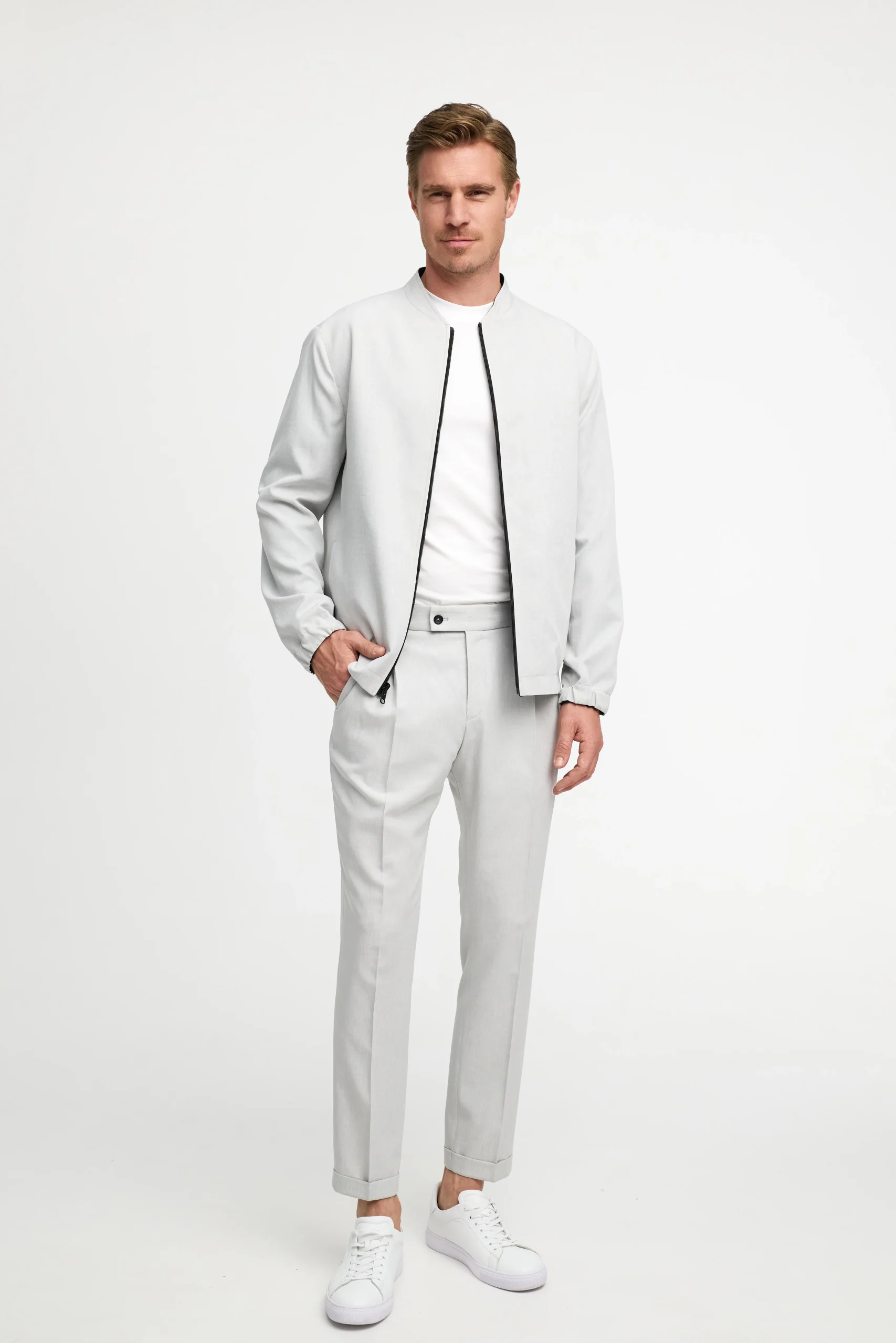 Gewebtes Wende-Blouson DiRezauro 251007-310 Grau/Schwarz