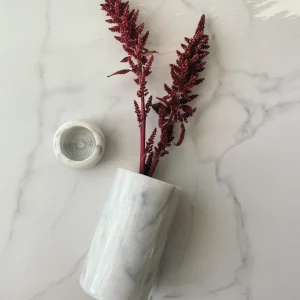 Marmor Vase mit Kerzenhalter