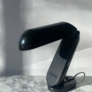 schwarze Vintage Tischlampe