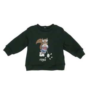 Fendi Kids Sweatshirt aus Baumwolle in Dunkelgrün