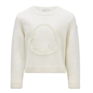 Moncler Enfant Gestickter Pullover aus Wolle und Kaschmir
