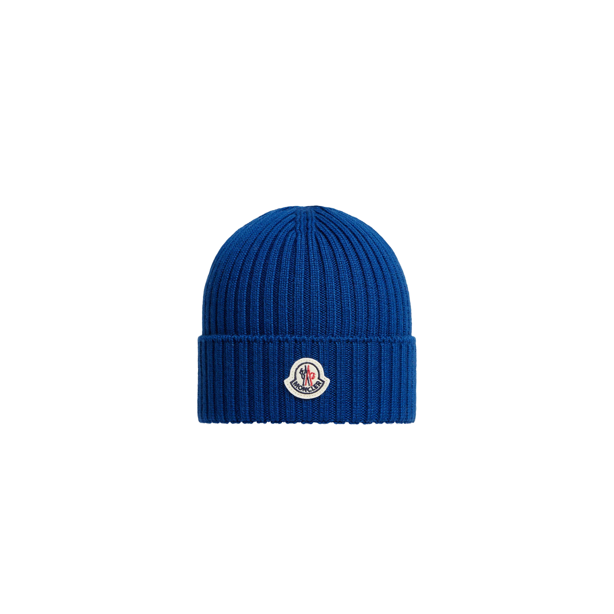 Moncler Enfant Strickmütze aus Wolle - blau