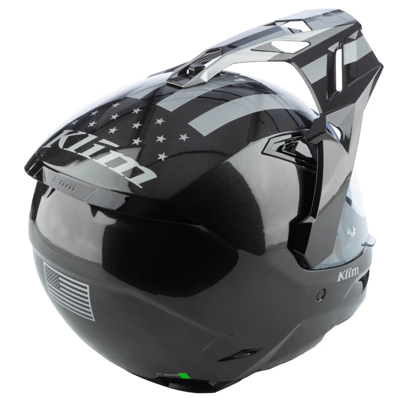 Klim X1 Alpha Helm ECE/DOT Patriot - Gloss Metallic Gunmetal Black – Bild 3