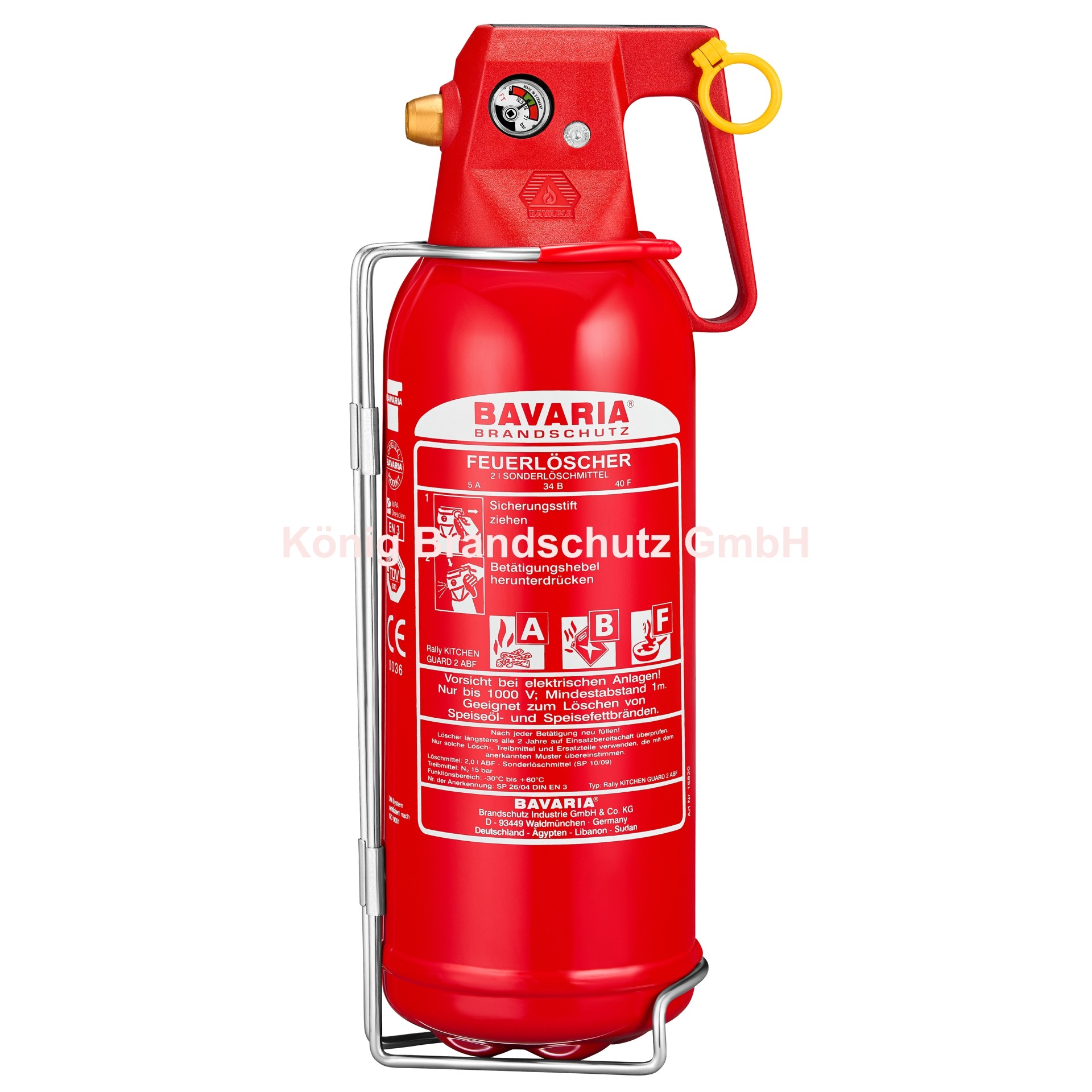 BAVARIA 2 L Fettbrandlöscher Frostsicher 1 LE DIN EN3 – Bild 2