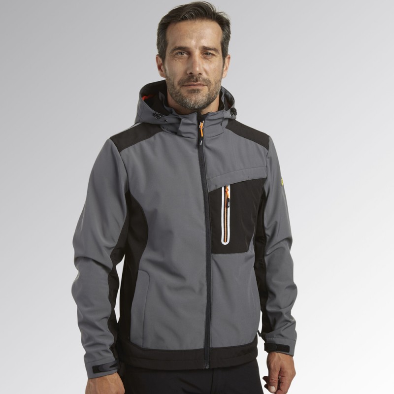 Softshelljacke DIADORA TECH CARBON mit abnehmbarer Kapuze – Bild 3