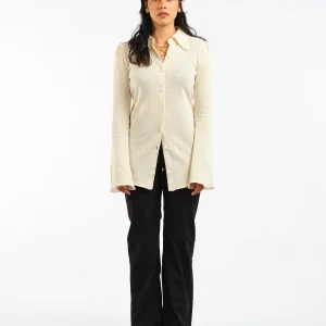 Hollow Shirt Ecru Sparse Cotton