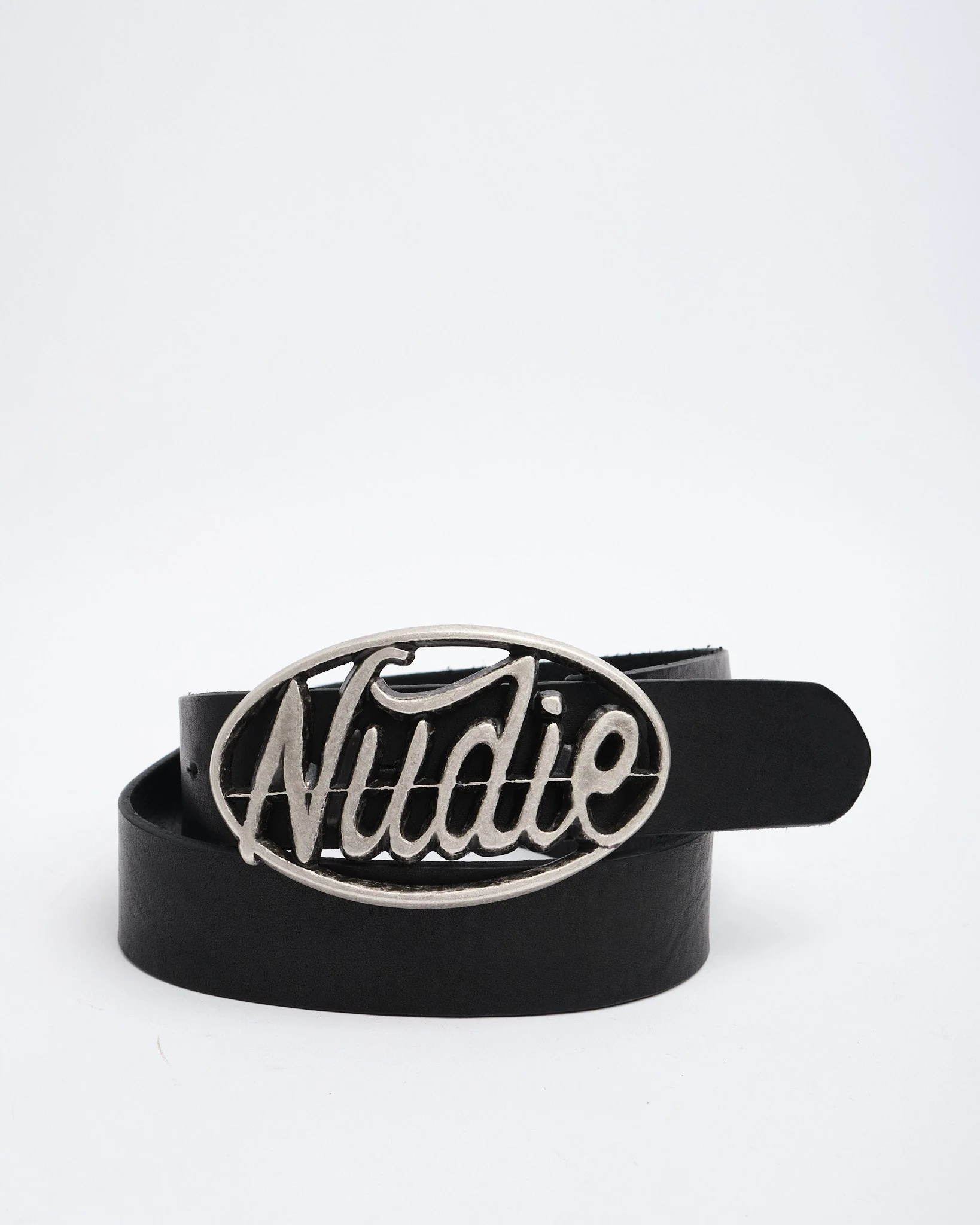 Nudie Buckle Leather Belt Black